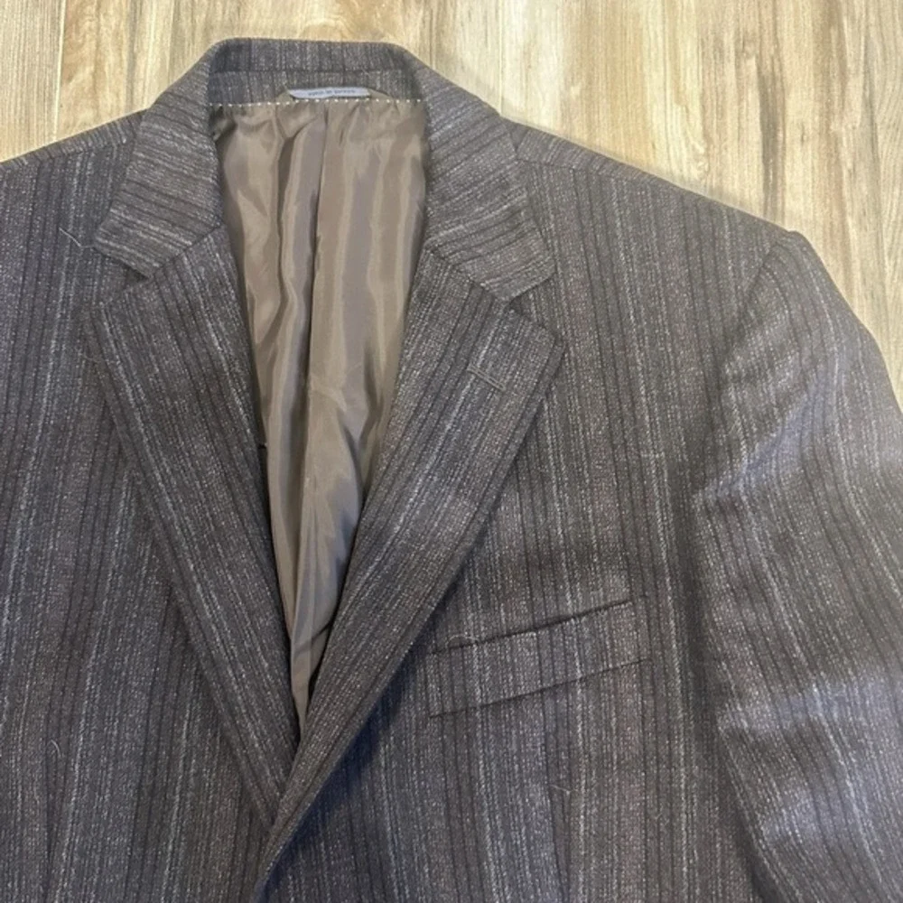 Ermenegildo Zegna Angora Wool Blazer Jacket Sport Coat Brown 40R Academia Casual